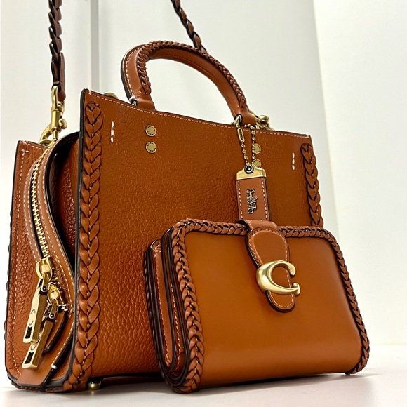 1941 Coach Rogue 20 With Braids In Burnish Amber & Matching Wallet - Picture 11 of 13